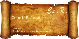 Csuri Roland névjegykártya
